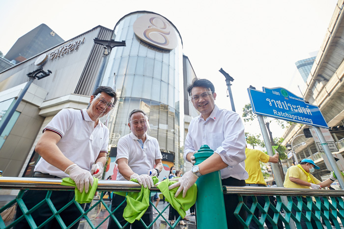 ราชประสงค์!ชูโมเดลพื้นที่สาธารณะไร้ COVID-19ครั้งแรกในไทย จัด Big Cleaning Day 